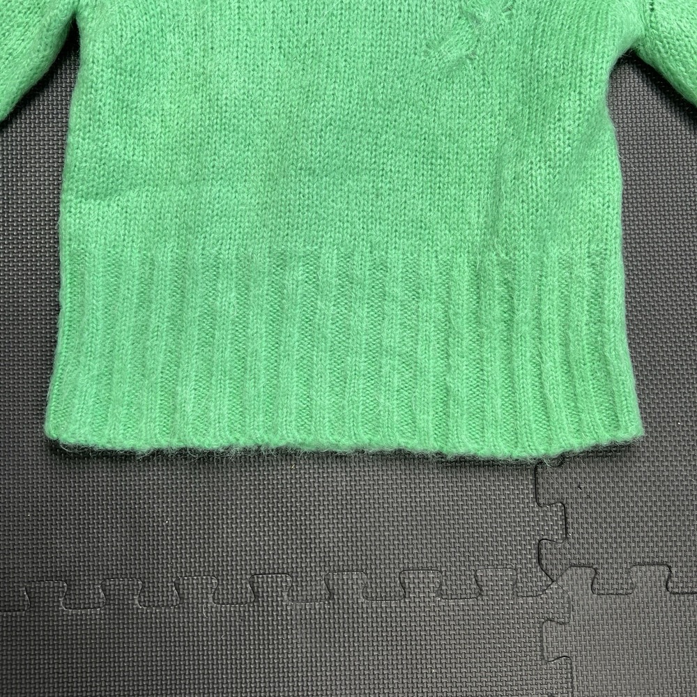 ALYSI Mohair blend Made in Italy Size Med Turtle neck Sweater Green - Picture 7 of 16